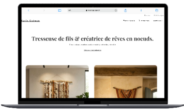 book en ligne professionnel au design structuré pour artisane d'art